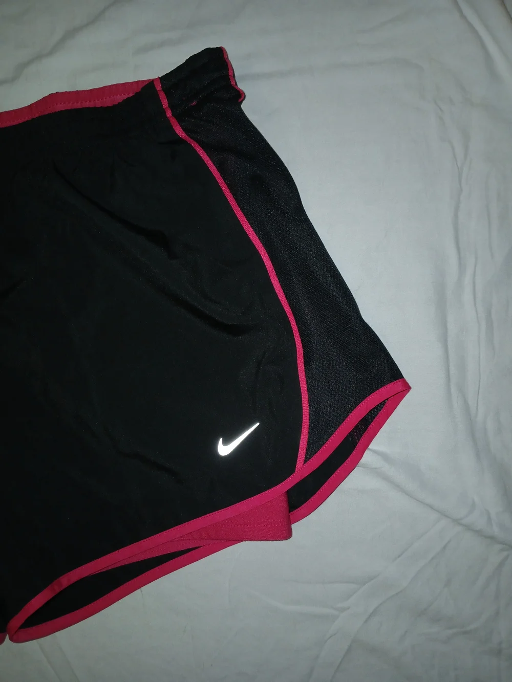 Nike Dri Fit Women’s Black Athletic Shorts with Pink Trim With Under Shorts